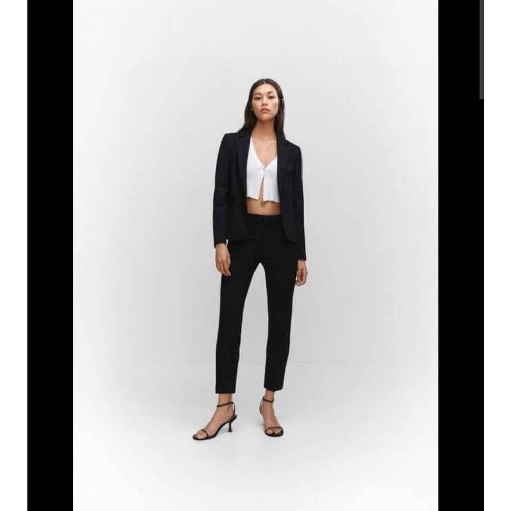 Mango Black Straight Leg Pants